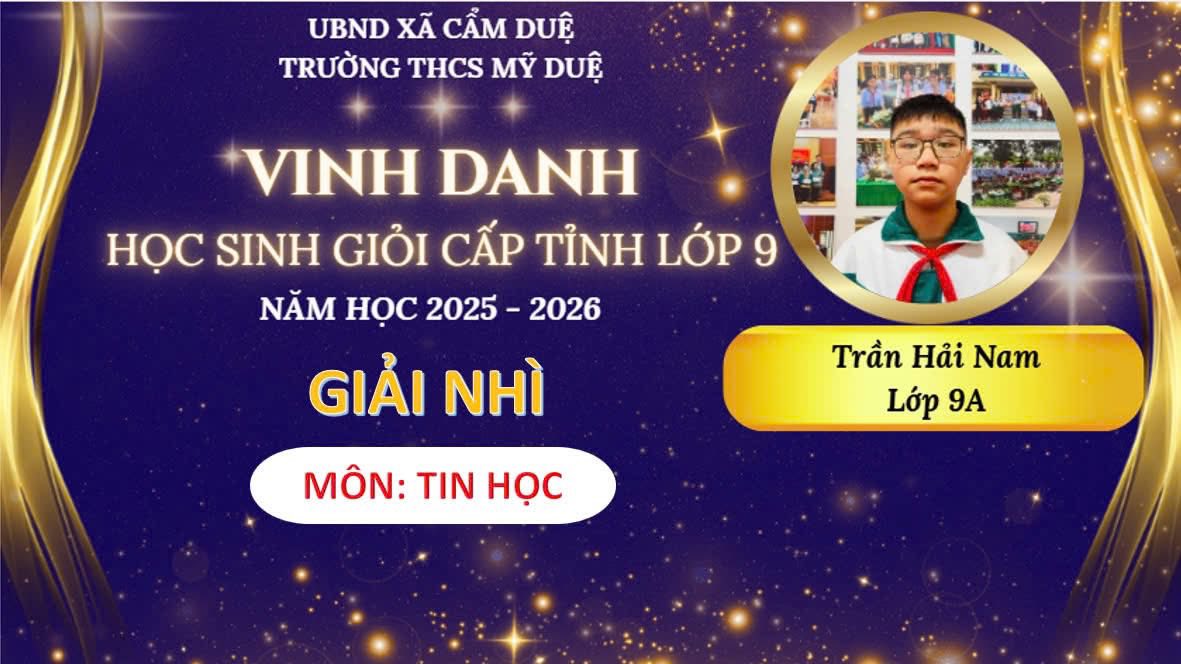 VINH DANH HỌC SINH GIỎI CẤP TỈNH – NĂM HỌC 2025–2026