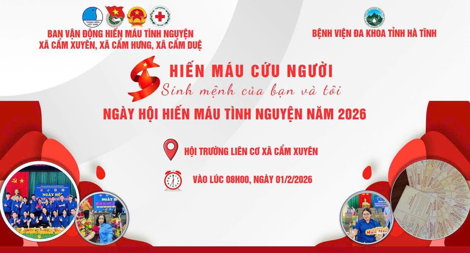 LỜI KÊU GỌI THAM GIA NGÀY HỘI HIẾN MÁU NHÂN ĐẠO ĐỢT I NĂM 2026