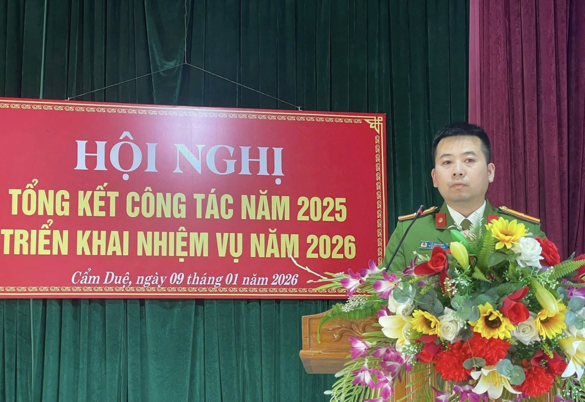 CÔNG AN XÃ CẨM DUỆ TỔNG KẾT CÔNG TÁC NĂM 2025, TRIỂN KHAI NHIỆM VỤ NĂM 2026