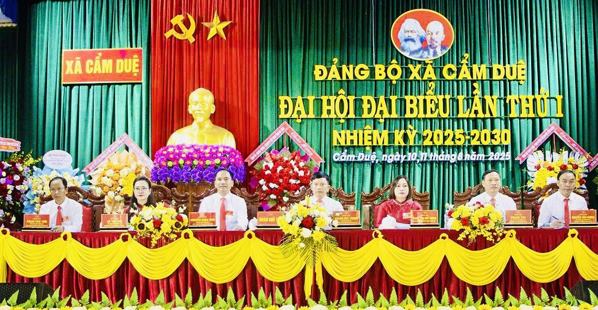 ĐẠI HỘI ĐẠI BIỂU ĐẢNG BỘ XÃ CẨM DUỆ LẦN THỨ I, NHIỆM KỲ 2025–2030 THÀNH CÔNG TỐT ĐẸP