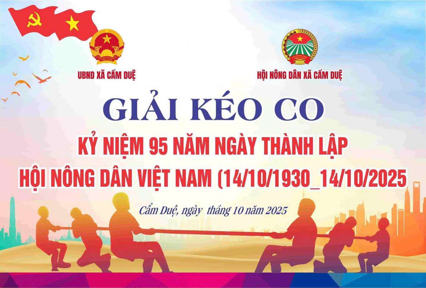 SÔI NỔI GIẢI KÉO CO HỘI NÔNG DÂN XÃ CẨM DUỆ CHÀO MỪNG 95 NĂM NGÀY THÀNH LẬP HỘI NÔNG DÂN VIỆT NAM