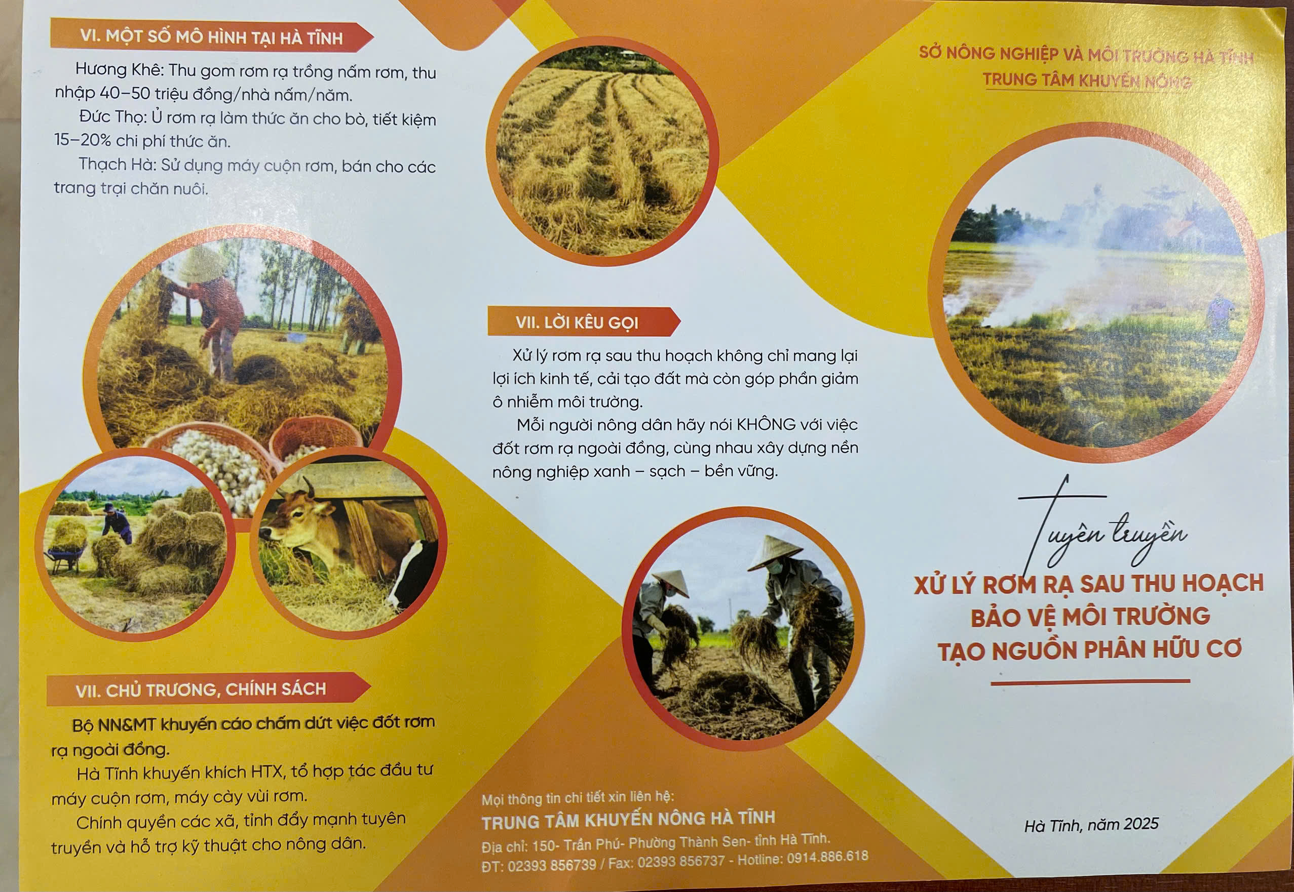 Xử lý rơm rạ sau thu hoạch bảo vệ môi trường, tạo nguồn phân hữu cơ