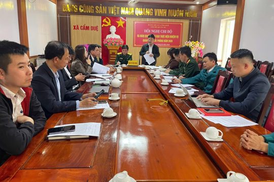 CHI BỘ BAN CHQS XÃ CẨM DUỆ TỔ CHỨC HỘI NGHỊ RA NGHỊ QUYẾT LÃNH ĐẠO THỰC HIỆN NHIỆM VỤ QUÂN SỰ, QUỐC PHÒNG NĂM 2026.