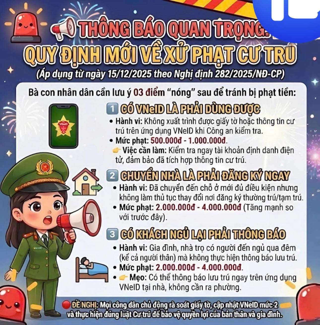 QUY ĐỊNH MỚI VỀ XỬ PHẠT CƯ TRÚ